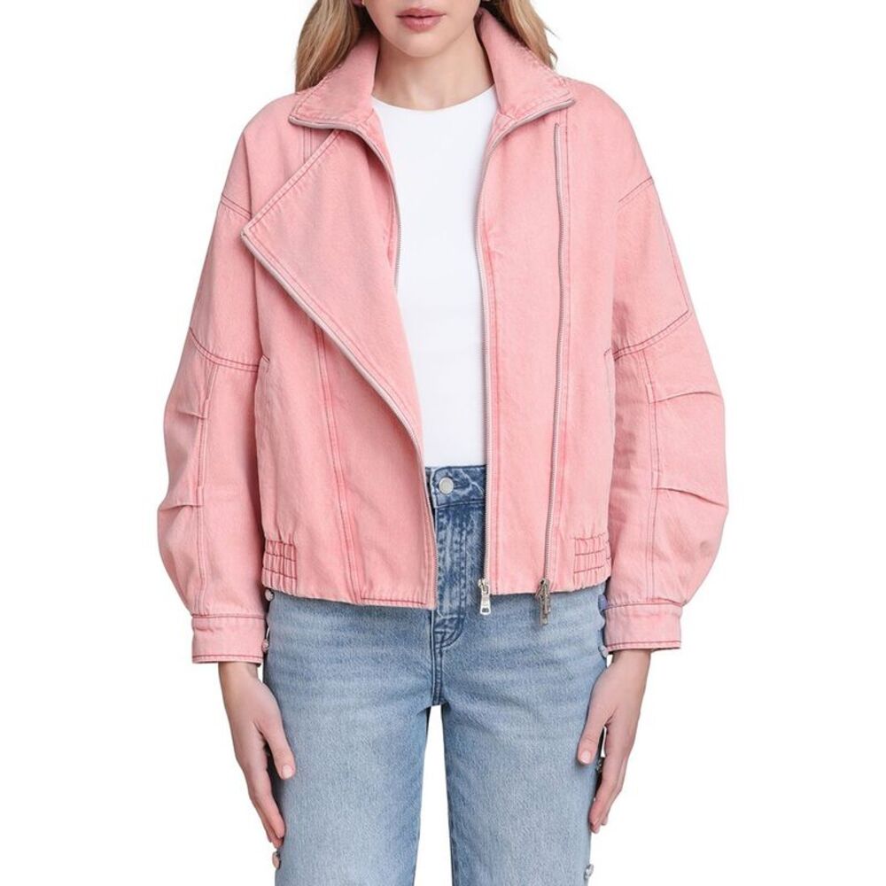 Avec Les Filles Womens Layered Bomber Jacket